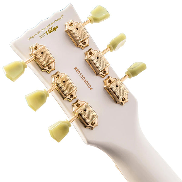 Vintage V100AW Reissued Series Mahagony Body HH Pickup Electric Guitar Arctic White (V100 AW)
