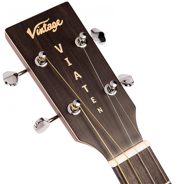 Vintage VTE800N Viaten Paul Brett Signature Solid Spruce Top Acoustic Tenor Guitar Natural (VTE 800N)