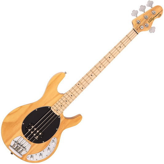 Vintage V964NAT Reissued Eastern Poplar Body 4-String Active Bass Natural (V96 4NAT)