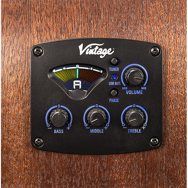 Vintage VE660WK 40 Inch Orchestra Mahogany Body Statesboro Electro Acoustic Guitar Whisky Sour (VE 660WK)