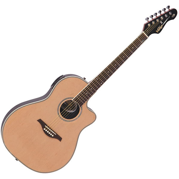 Vintage VR6N Synergy Bowlback Electro Acoustic Guitar Natural (VR 6N)