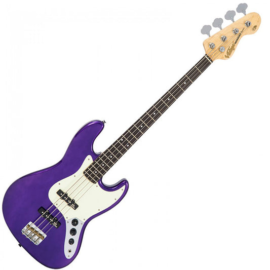 Vintage VJ74PL Reissued Ash Wood Body Bolt On 4-String Bass Guitar Purple (VJ74 PL)