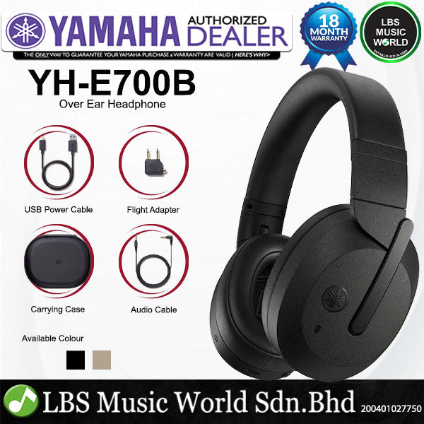 Yamaha YH-E700B Over Ear Wireless Active Noise Cancelling Headphone
