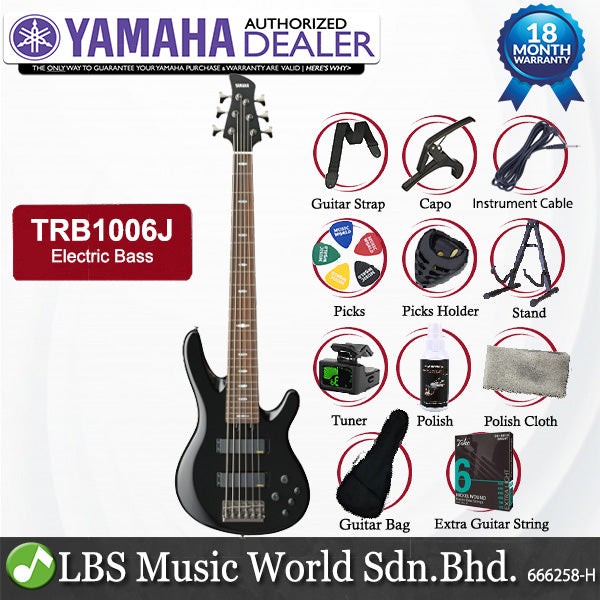 Yamaha TRB1006J 6 String Monster Bass Maple Mahogany Neck Electric Bass (TRB 1006J)