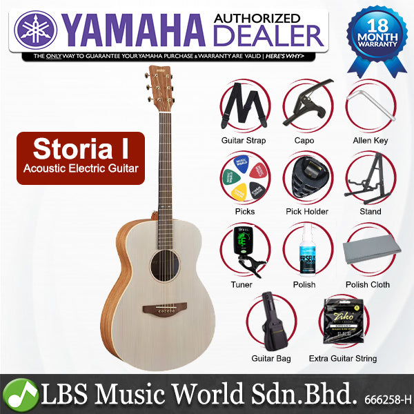 Yamaha Storia I Concert Solid Spruce Mahogany Semi Gloss Acoustic Electric Guitar - Storia 1