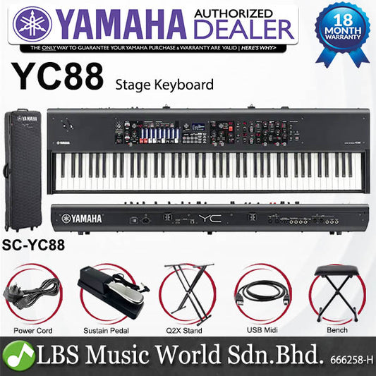 Yamaha YC88 88-key Stage Keyboard with NW-GH3 Triple-Sensor Action and Wood Keys