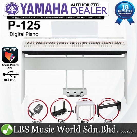 Yamaha P-125 88 Keys Digital Piano with Basic Package (P125 P 125)