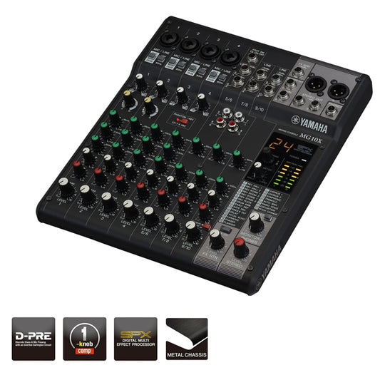 Yamaha MG10X 10 Channel Stereo Analog Mixer with 24 Effect Programs (MG10 X)