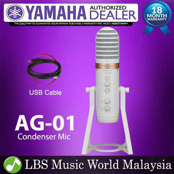 Yamaha AG01 Livestreaming USB Cardioid Condenser Microphone with Onboard DSP and Mic Stand (AG 01)