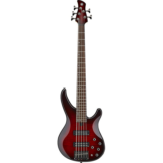Yamaha TRBX605FM 5 String Electric Active Bass Guitar Flamed Maple Top Dark Red Burst (TRBX605 FM)