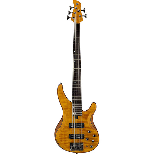 Yamaha TRBX605FM 5 String Electric Active Bass Guitar Flamed Maple Top Matte Amber (TRBX605 FM)