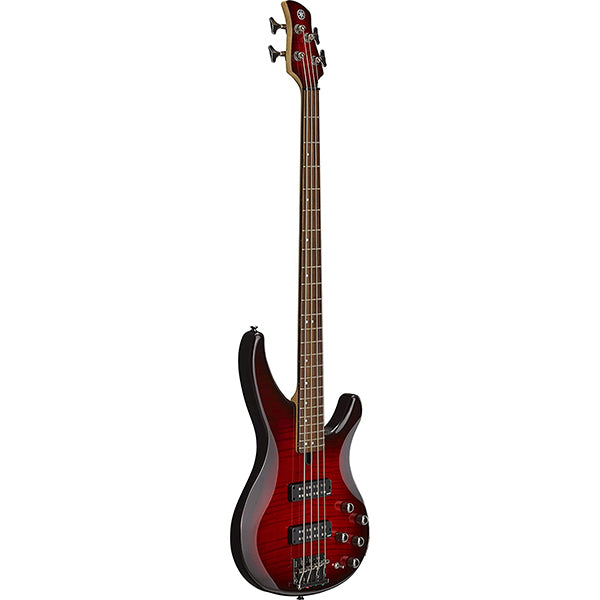 Yamaha TRBX604FM 4 String Active Electric Bass Guitar with Flamed Maple Top Dark Red Burst (TRBX604 FM)