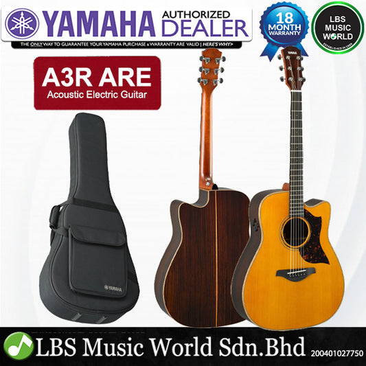 Yamaha A3R ARE 41" Dreadnought Cutaway Solid Sitka Spruce Top Acoustic Electric Guitar - Vintage Natural (A3 R)