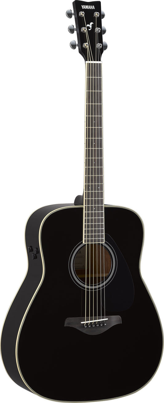 Yamaha FG-TA 41'' Concert Solid Spruce Acoustic Electric Guitar With Pickup - Black (FGTA FG TA)