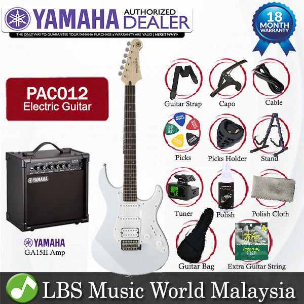 Yamaha PAC012 HSS Electric Guitar Tremolo Package with GA15II Electric Speaker Amplifier (PAC-012 PAC 012)
