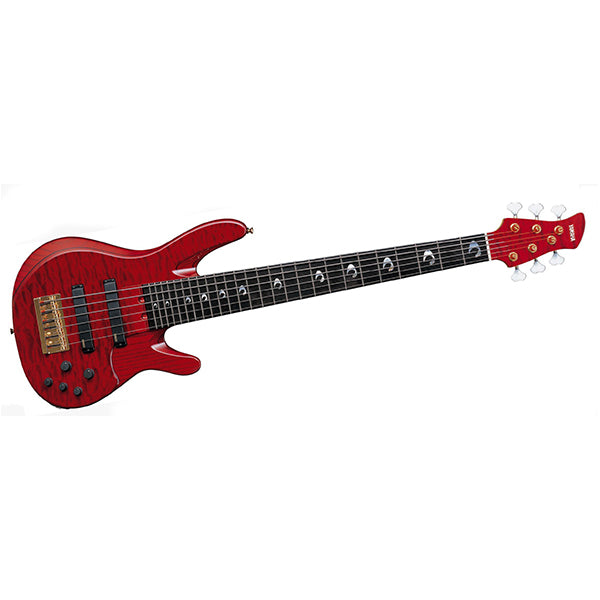 Yamaha TRBJP2 6 String Electric Bass Guitar with Case Translucent Dark Red (TRBJP 2)