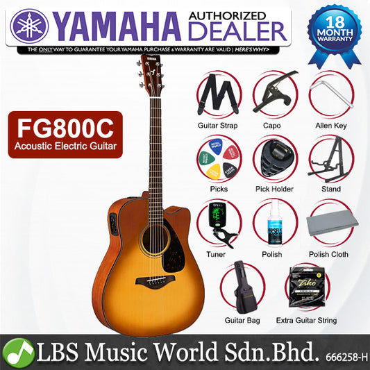 Yamaha FGX800C 41'' Dreadnought Solid Spruce Top Acoustic Electric Guitar With Pickup (FGX800)