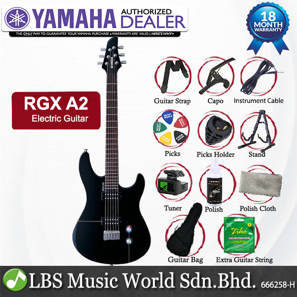 Yamaha RGX A2 Alder 2 Humbucker Electric Guitar Jet Black (RGXA2