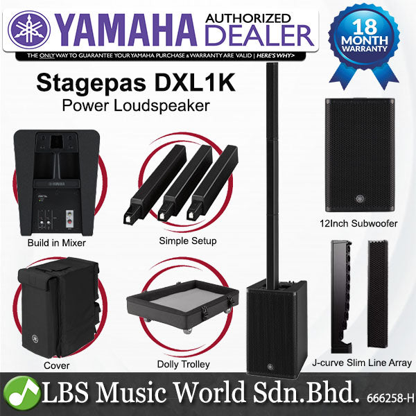 Yamaha STAGEPAS 1K MKII 1100 Watt Bluetooth Portable Powered Active PA Speaker System with Built in Mixer