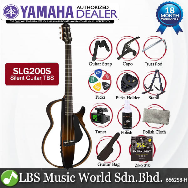 Yamaha SLG200S Silent Acoustic Electric Guitar Steel String With Pickup Natural (SLG200 SLG 200S)