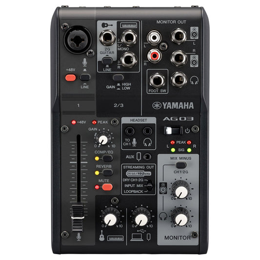 Yamaha AG03MK2 3 Channel Live Steaming Mixer with USB Audio Interface (AG 03 MKII)