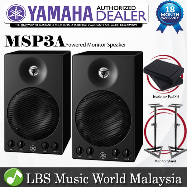 Yamaha MSP3A 4 inch 30 Watt Powered Reference Studio Monitor Speaker (MSP3 A)