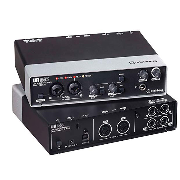 Yamaha Steinberg UR242 4 in 2 out USB 2.0 Audio Interface with Mic Preamps Midi * Indent Basis