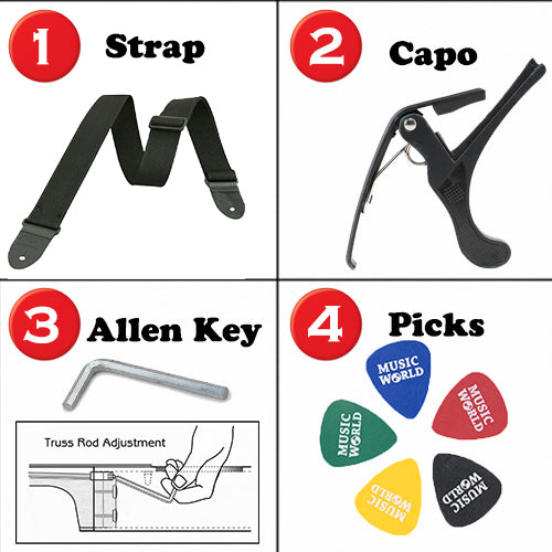 Yamaha F310 41'' Full Size Acoustic Guitar Beginner Package With A Frame Guitar Stand (F 310)