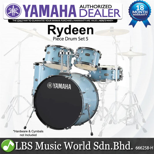 Yamaha Rydeen RDP2F5 5 Pieces Acoustic Drum Set with Cymbal Package - Gloss Pale Blue