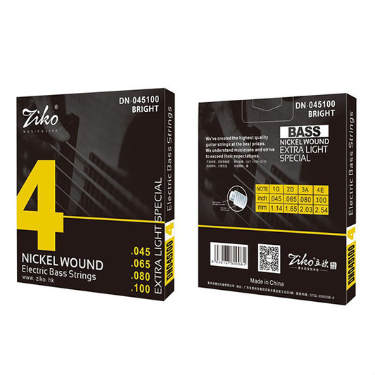 Ziko DN-045 String Electric Bass Guitar String Nickel Wound Extra Light DN-045100 (45-100)