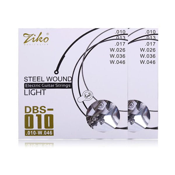 Ziko String DBS010 Electric Guitar Strings Steel Wound Light Tone 3 Times Durability 3 Set (010-046)