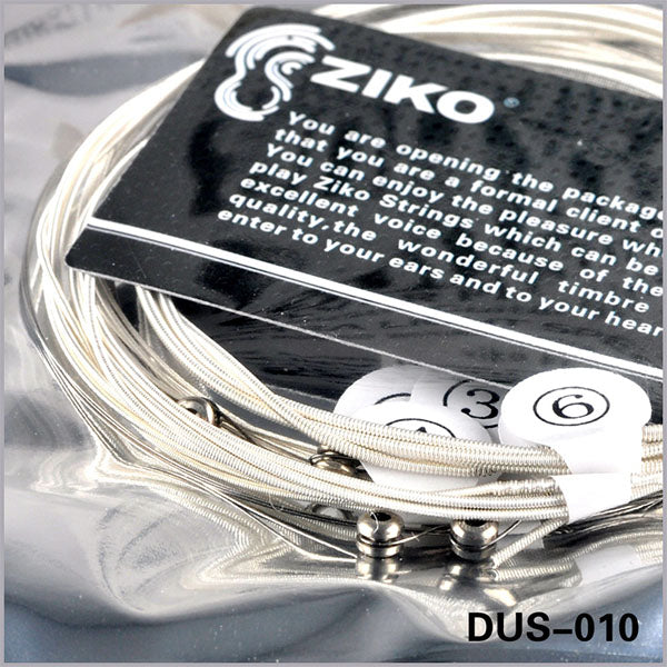 Ziko DUS-011 Acoustic Guitar Strings Silver Plating Custom Light Great Bright Tone (011-050)