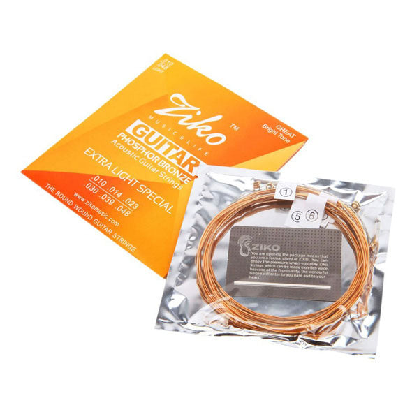 Ziko DP-010 Acoustic Guitar Strings Extra Light Special Great Bright Tone Phosphor Bronze (010-048)