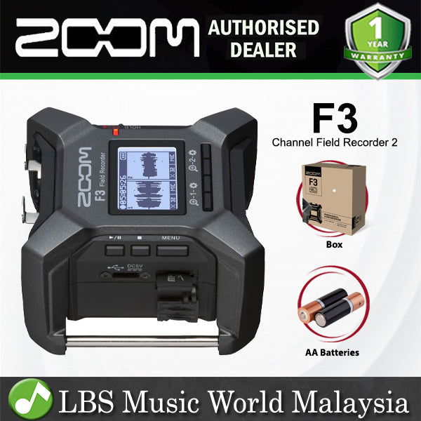 Zoom F3 2 Channel Portable Field Recorder and USB Audio Interface
