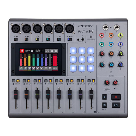 Zoom Podtrak P8 8 Channel Podcasting Mixer Production Mixer and USB Audio Interface with Phantom Power (P 8)