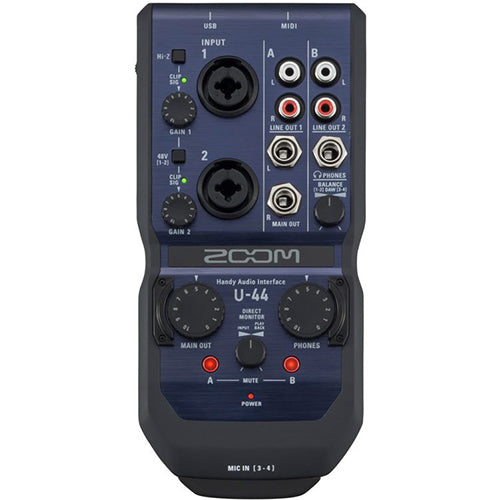 Zoom U-44 4-channel Handy Audio Interface Portable USB Recorder (U44 U 44)