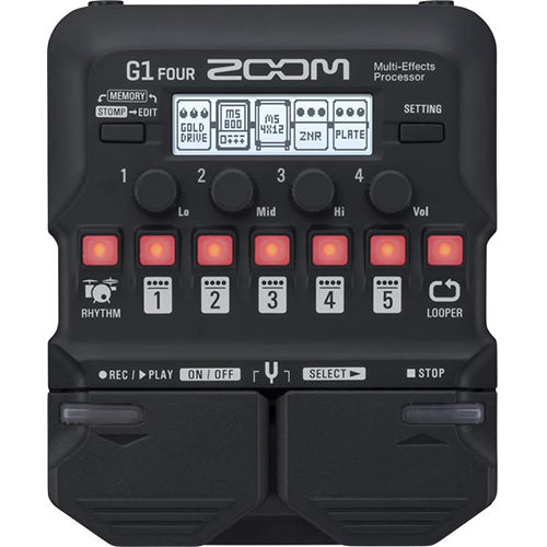 Zoom G1 FOUR Multi Effects Processor Pedal Guitar Stompbox Drum Machine (G1Four G14)