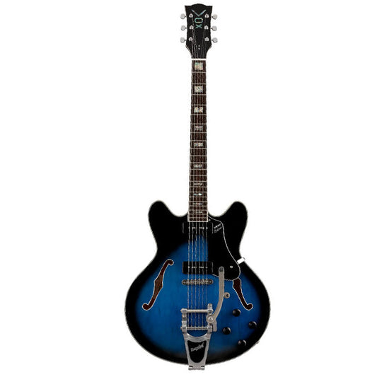 Vox Bobcat V90 Bigsby Maple Plywood Electric Guitar with SS Pickup and Tremolo - Sapphire Blue (BCV90B BC V90B)