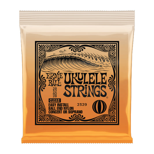 Ernie Ball 2329 2326 Clear Nylon and Black Nylon Ball End Concert or Soprano Ukulele String