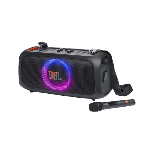 JBL PartyBox On The Go Essential Portable Splash Proof Bluetooth Speaker with Wireless Mic