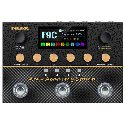 Nux NMA-3AAP Amp Academy Stomp Compact Modeler Guitar Effect Pedal with 3 Footswitch (NMA3AAP)