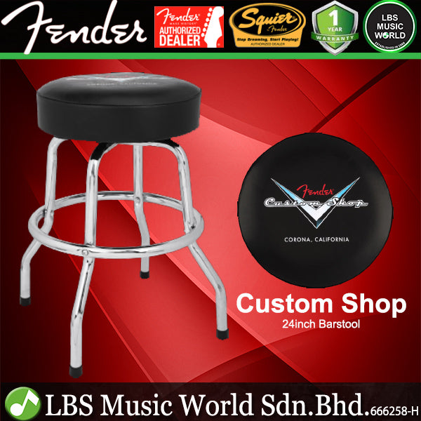 Fender Custom Shop Barstool 360 Degree Revolving Swivel Round Stool Chair - Black