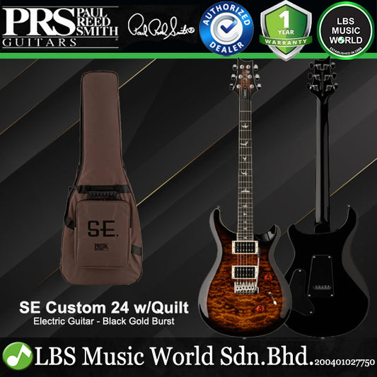 PRS SE Custom 24 Quilt Solidbody Electric Guitar HH Pickup with Ebony Fretboard and Gig Bag