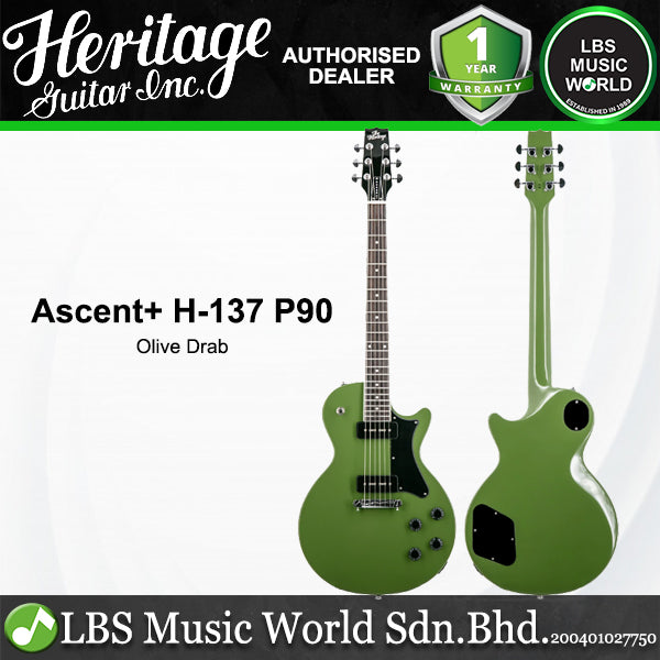 Heritage Ascent+ H-137 P90 Mahogany Body Electric Guitar SS Pickups with Rosewood Binding Fretboard (H137)