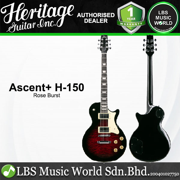 Heritage Ascent+ H-150 Flamed Quilted Maple Top Mahogany Electric Guitar HH Pickup with Rosewood Binding Fretboard (H150)