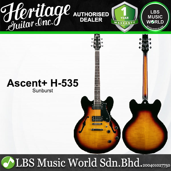 Heritage Ascent+ H-535 Laminated Figured Curly Maple Body Electric Guitar HH Pickups with Rosewood Fretboard (H535)