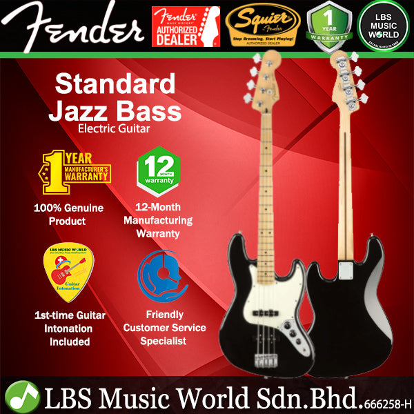 Fender Standard Jazz Bass 4 String Guitar SS Pickup Poplar Body with Maple Fingerboard