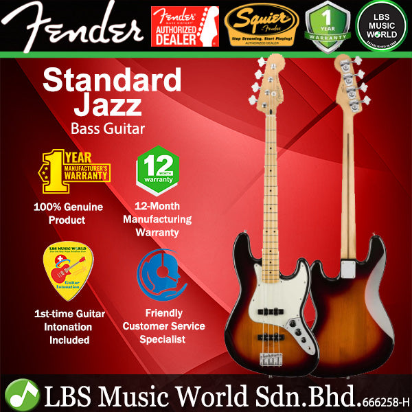 Fender Standard Jazz Bass 4 String Guitar SS Pickup Poplar Body with Laurel Fingerboard