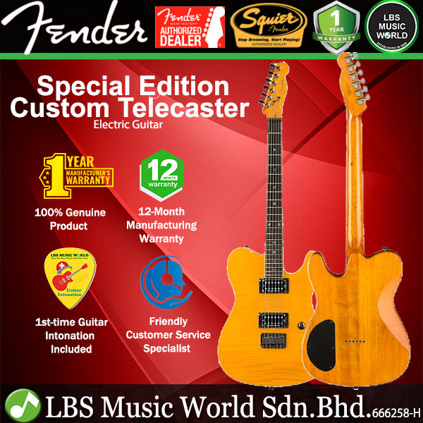 Fender Special Edition Custom Telecaster FMT Electric Guitar HH Pickup with Maple Fingerboard