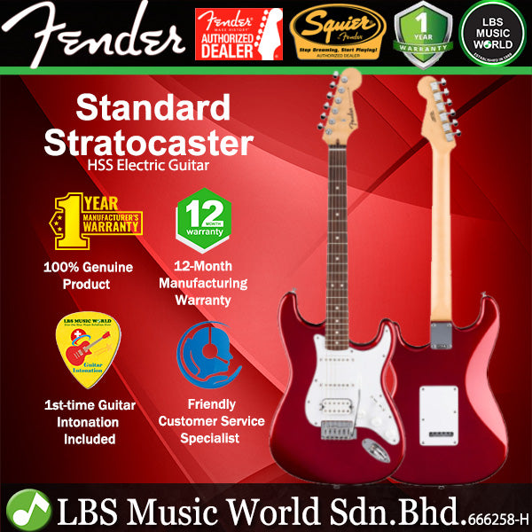 Fender Standard Stratocaster Electric Guitar HSS Pickup with Laurel Fingerboard and Tremolo